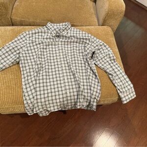 Orvis Gray and White Plaid Shirt